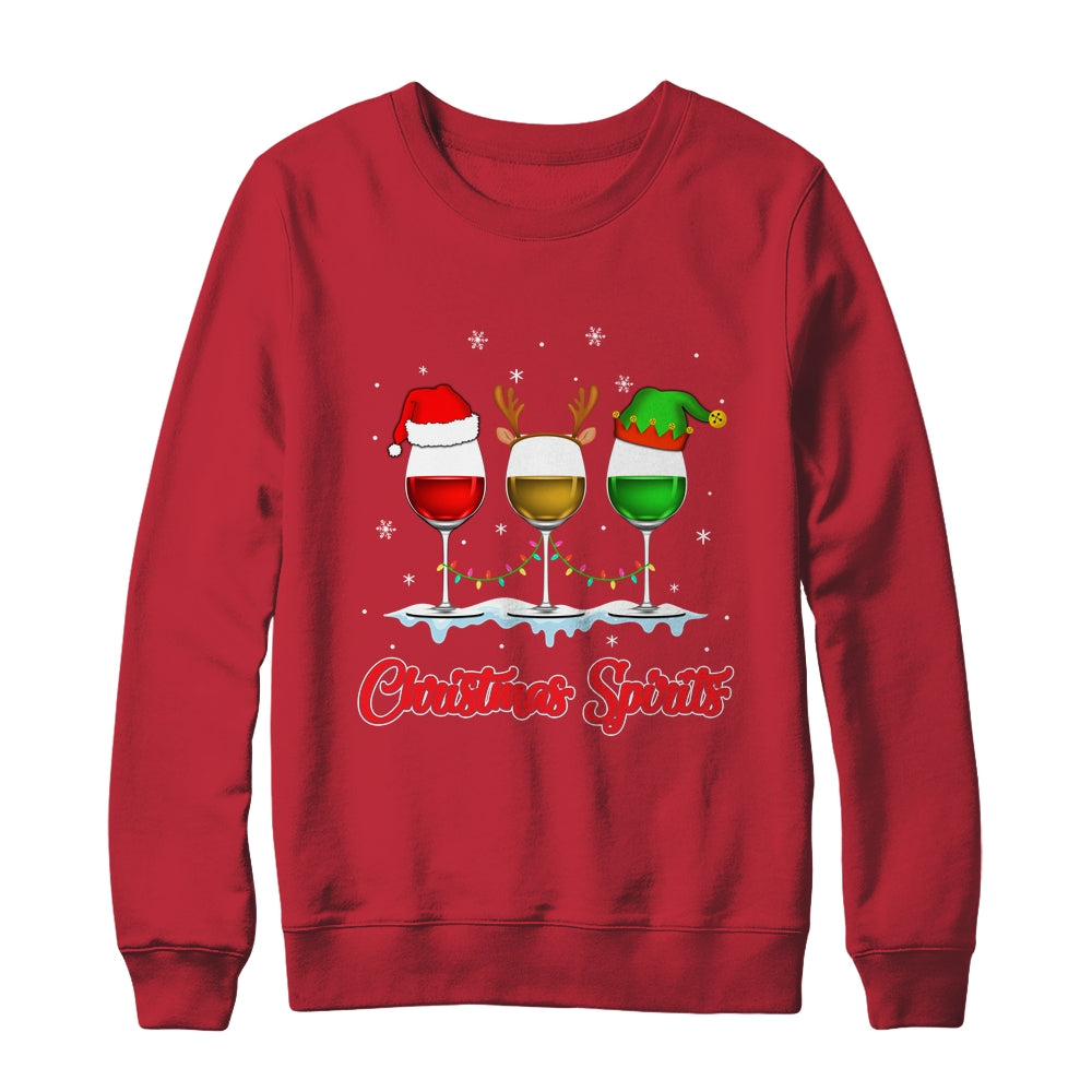 Christmas Spirits Glasses Of Wine Xmas Holidays Party Shirt & Sweatshirt | siriusteestore