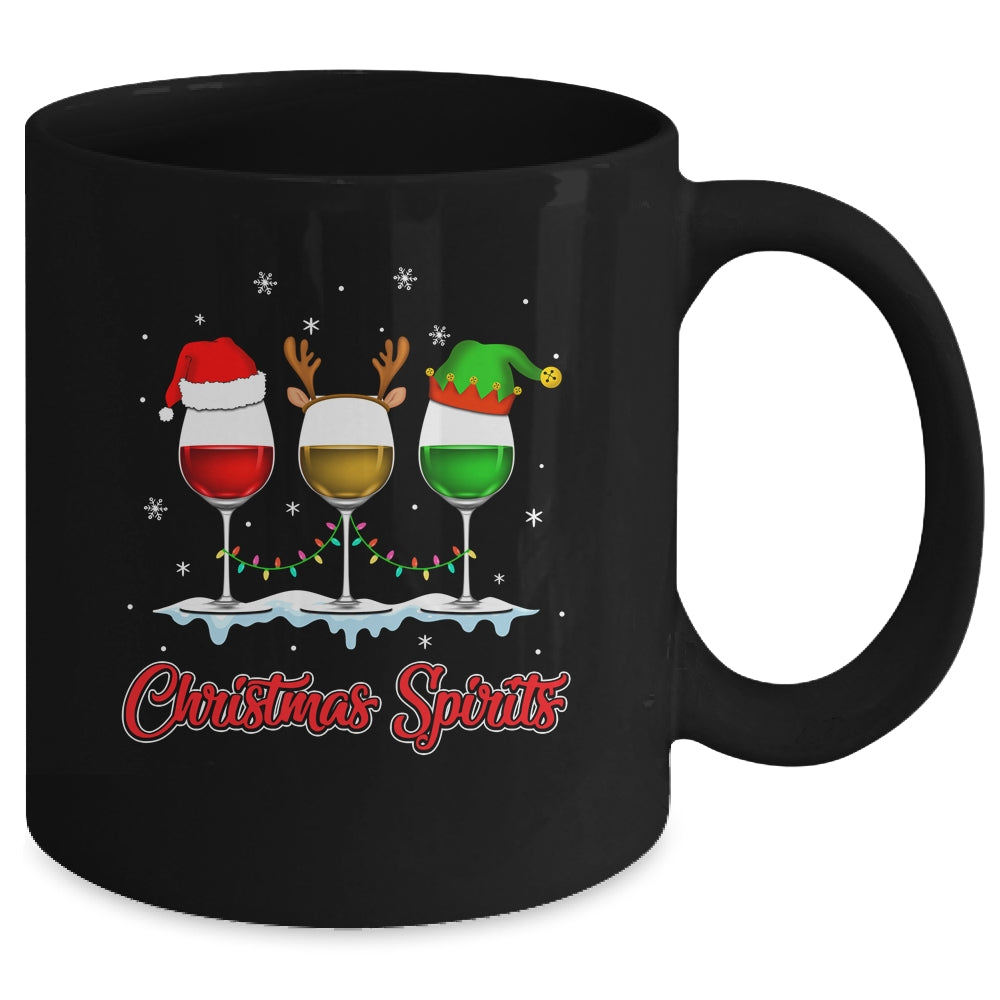 Christmas Spirits Glasses Of Wine Xmas Holidays Party Mug | siriusteestore