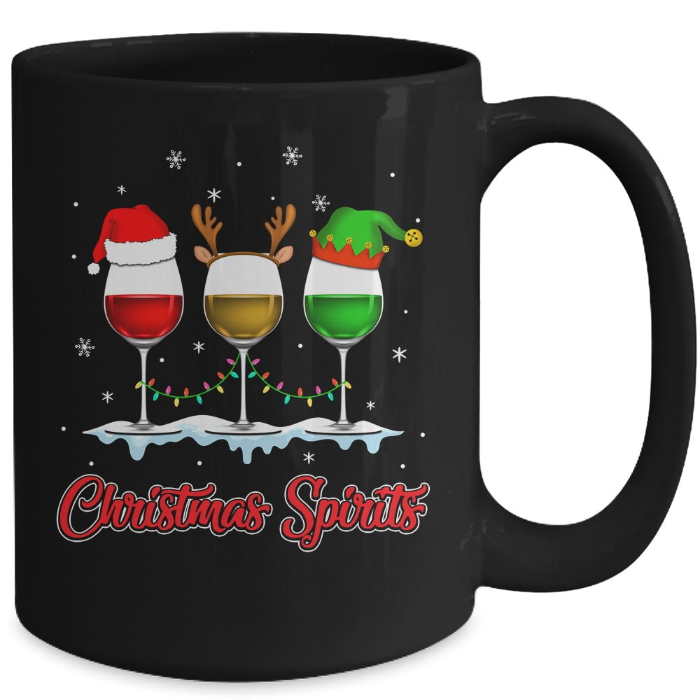 Christmas Spirits Glasses Of Wine Xmas Holidays Party Mug | siriusteestore