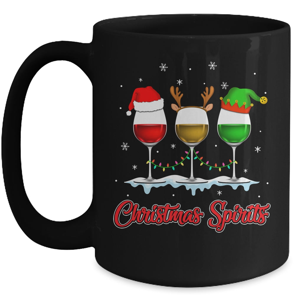 Christmas Spirits Glasses Of Wine Xmas Holidays Party Mug | siriusteestore