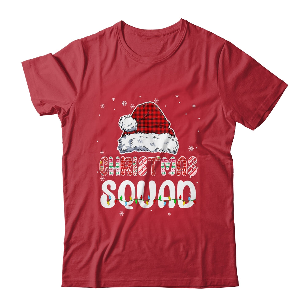 Christmas Squad Family Group Matching Red Plaid Santa Shirt & Sweatshirt | siriusteestore