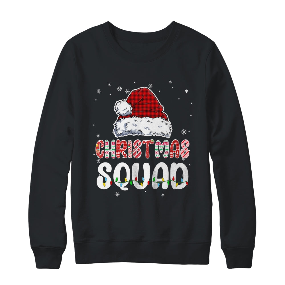 Christmas Squad Family Group Matching Red Plaid Santa Shirt & Sweatshirt | siriusteestore