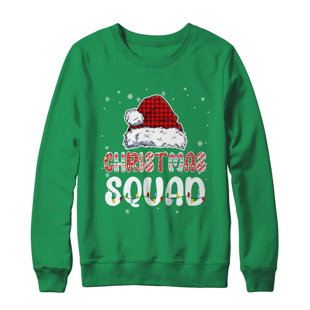 Christmas Squad Family Group Matching Red Plaid Santa Shirt & Sweatshirt | siriusteestore