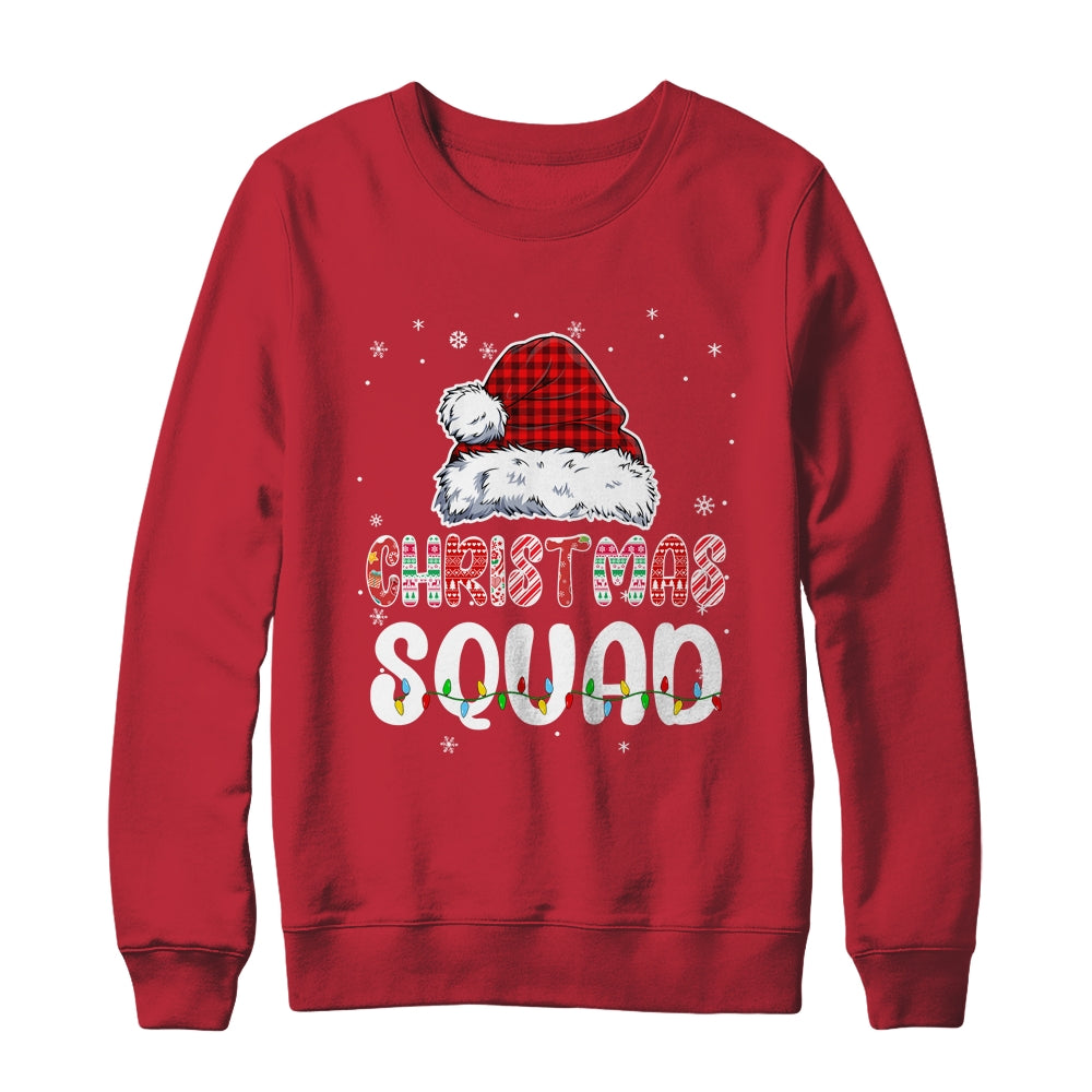 Christmas Squad Family Group Matching Red Plaid Santa Shirt & Sweatshirt | siriusteestore