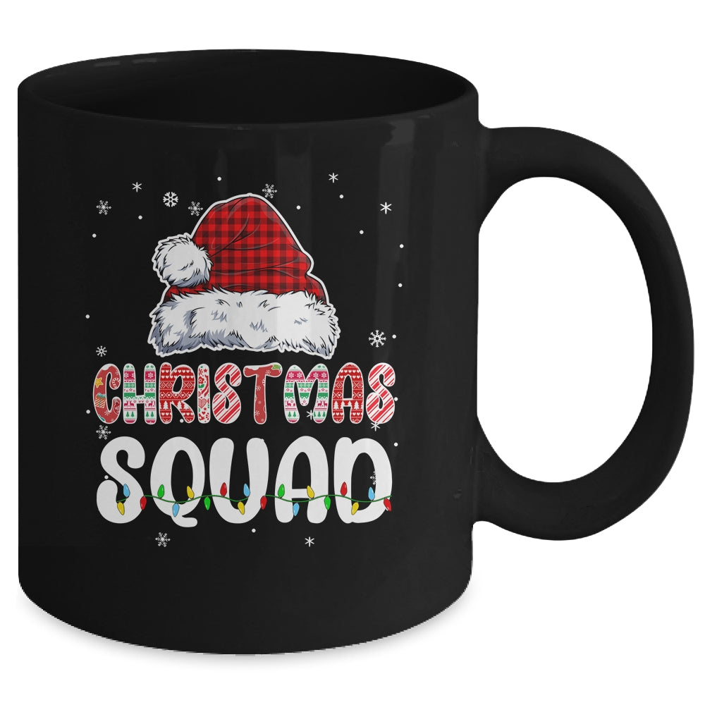 Christmas Squad Family Group Matching Red Plaid Santa Mug | siriusteestore