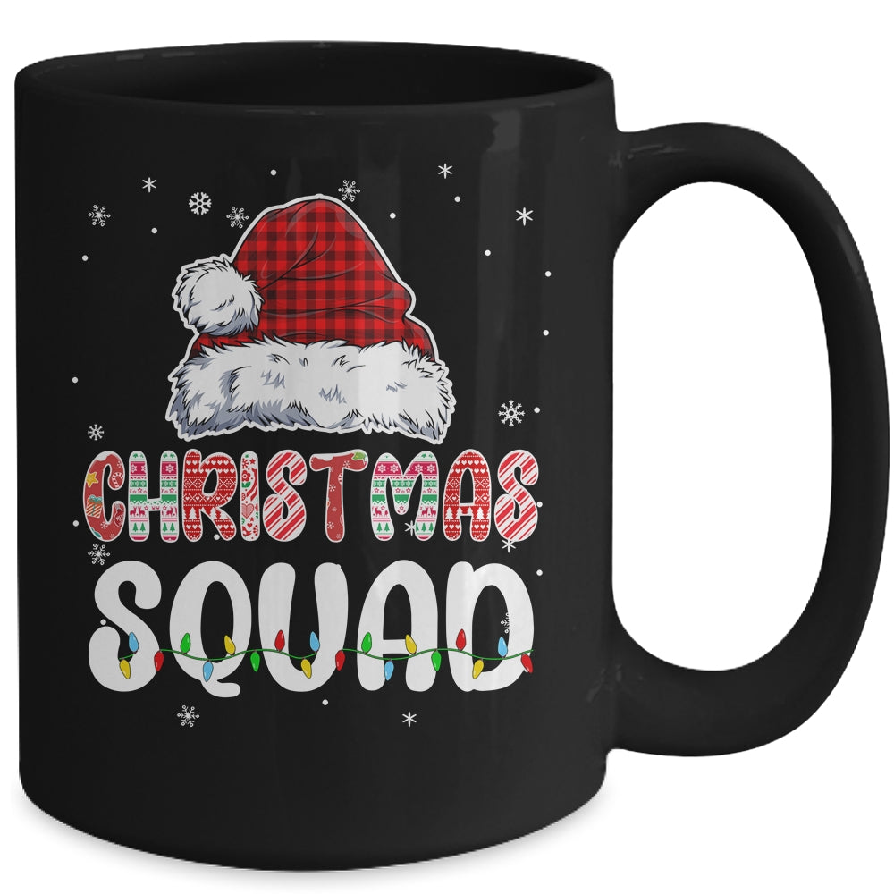 Christmas Squad Family Group Matching Red Plaid Santa Mug | siriusteestore