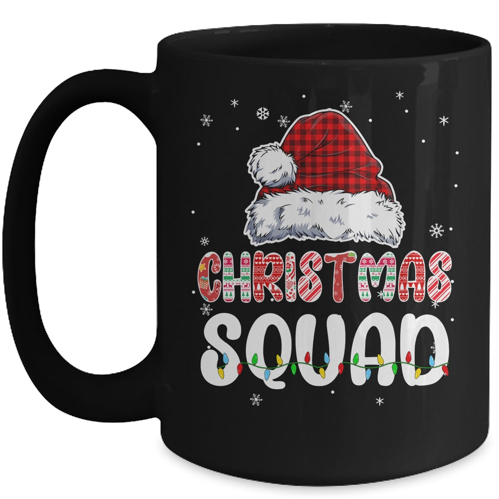 Christmas Squad Family Group Matching Red Plaid Santa Mug | siriusteestore