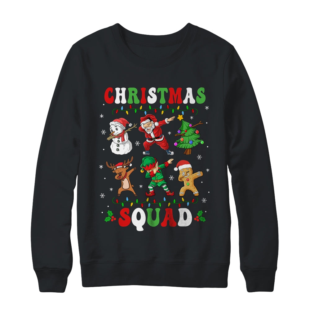 Christmas Squad Santa Dabbing Reindeer Elf Family Matching Shirt & Sweatshirt | siriusteestore