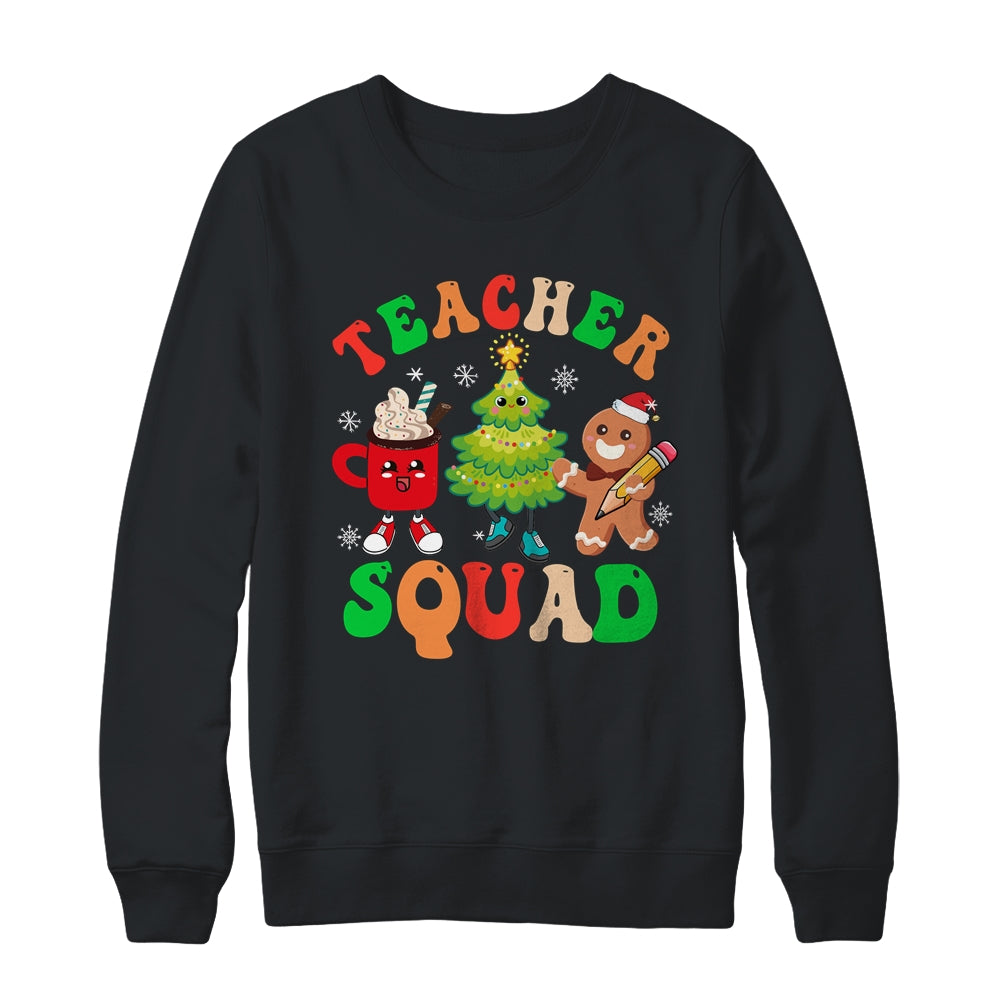 Christmas Teacher Squad Retro Groovy Xmas Teacher Women Shirt & Sweatshirt | siriusteestore