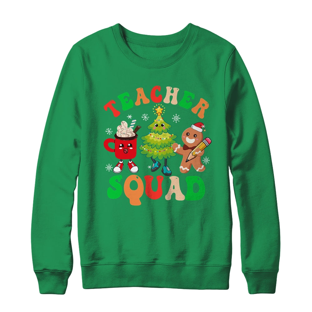Christmas Teacher Squad Retro Groovy Xmas Teacher Women Shirt & Sweatshirt | siriusteestore