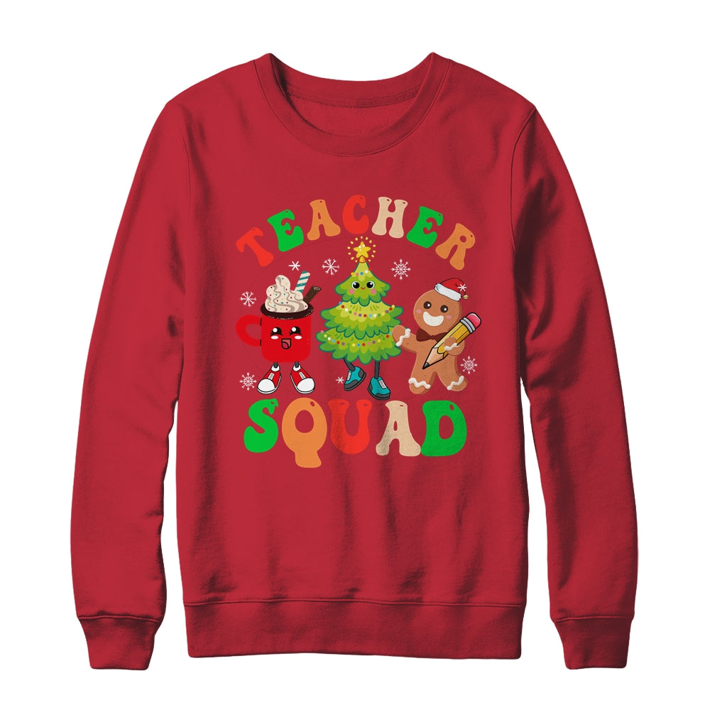 Christmas Teacher Squad Retro Groovy Xmas Teacher Women Shirt & Sweatshirt | siriusteestore