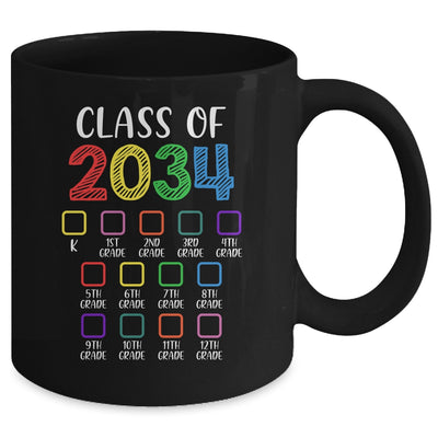 Class Of 2034 Checklist Grow With Me Kindergarten Graduation Mug | siriusteestore
