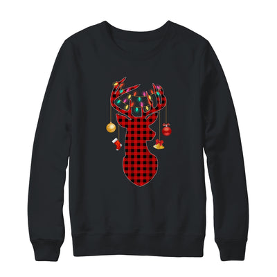 Classic Red Black Christmas Buffalo Plaid Deer Shirt & Sweatshirt | siriusteestore