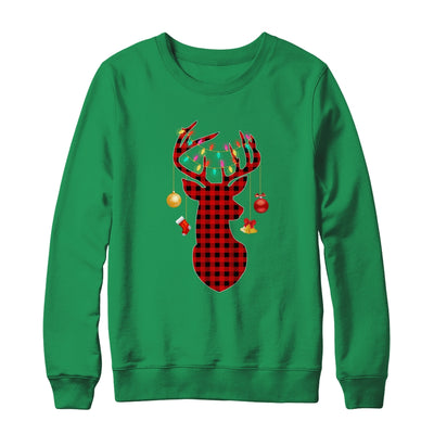 Classic Red Black Christmas Buffalo Plaid Deer Shirt & Sweatshirt | siriusteestore