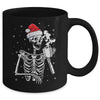 Coffee Drinking Skeleton Christmas Skull Santa Hat Xmas Mug | siriusteestore