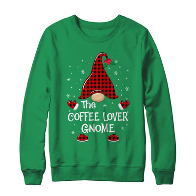Coffee Lover Gnome Buffalo Plaid Matching Christmas Pajama Gift Shirt & Sweatshirt | siriusteestore