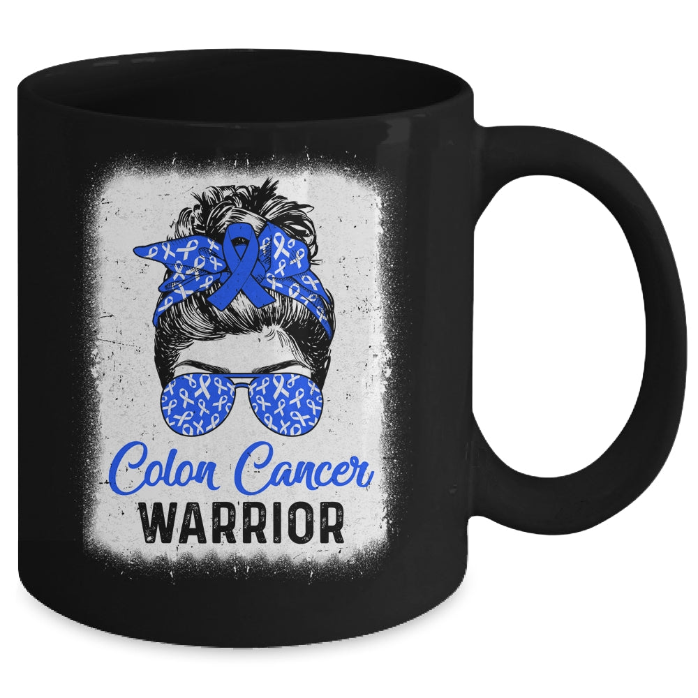 Colon Cancer Awareness Colorectal Cancer Messy Bun Mug | siriusteestore