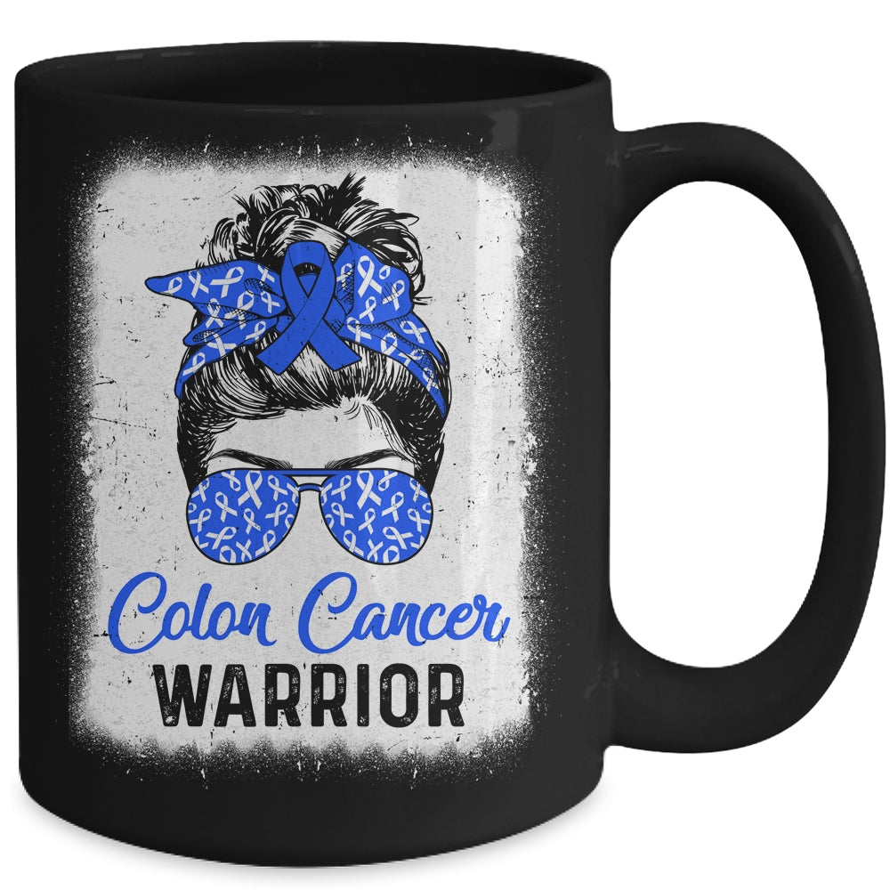 Colon Cancer Awareness Colorectal Cancer Messy Bun Mug | siriusteestore