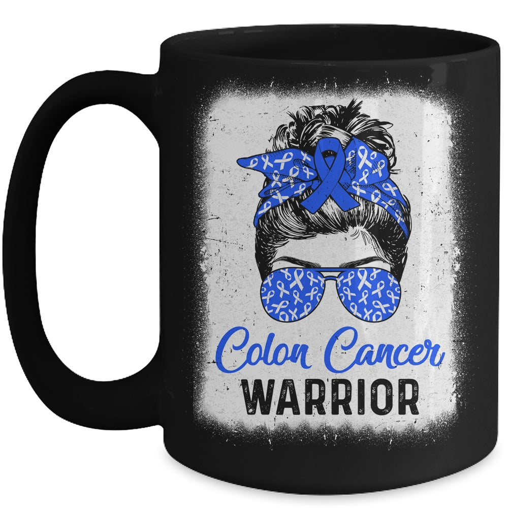 Colon Cancer Awareness Colorectal Cancer Messy Bun Mug | siriusteestore