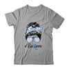 Colon Cancer Awareness Messy Bun Warrior Believe Blue Shirt & Tank Top | siriusteestore