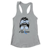 Colon Cancer Awareness Messy Bun Warrior Believe Blue Shirt & Tank Top | siriusteestore