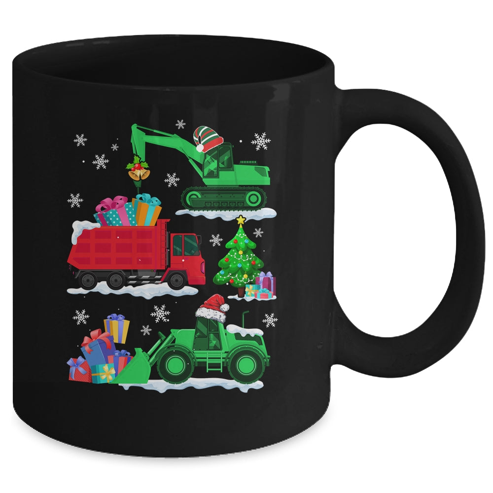 Construction Vehicle Christmas Red Trucks Winter Boys Mug | siriusteestore