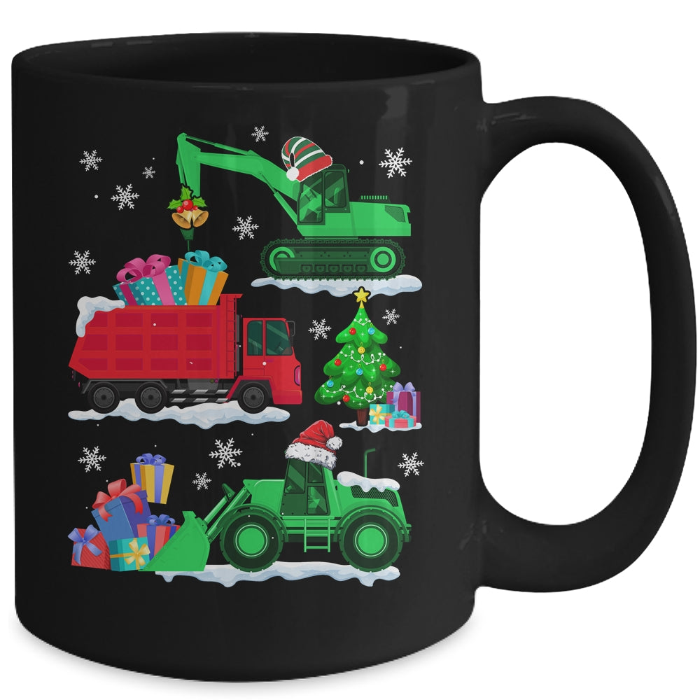 Construction Vehicle Christmas Red Trucks Winter Boys Mug | siriusteestore