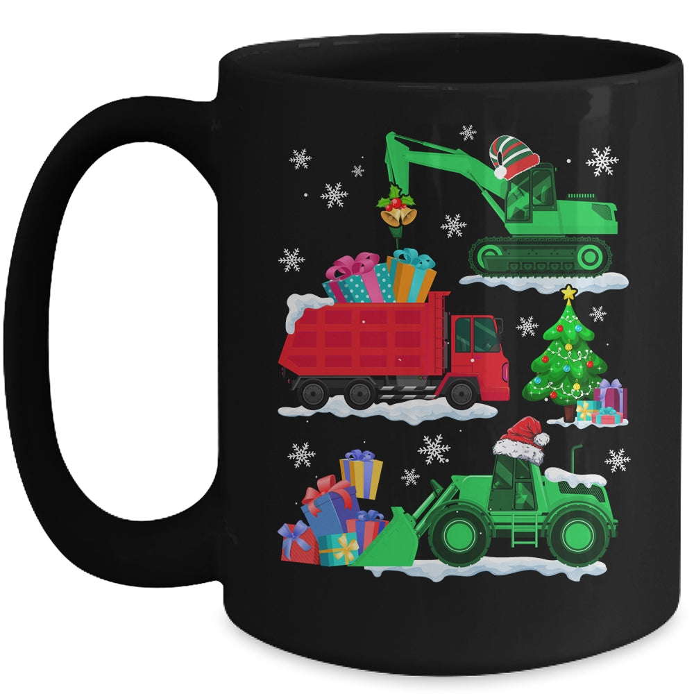 Construction Vehicle Christmas Red Trucks Winter Boys Mug | siriusteestore
