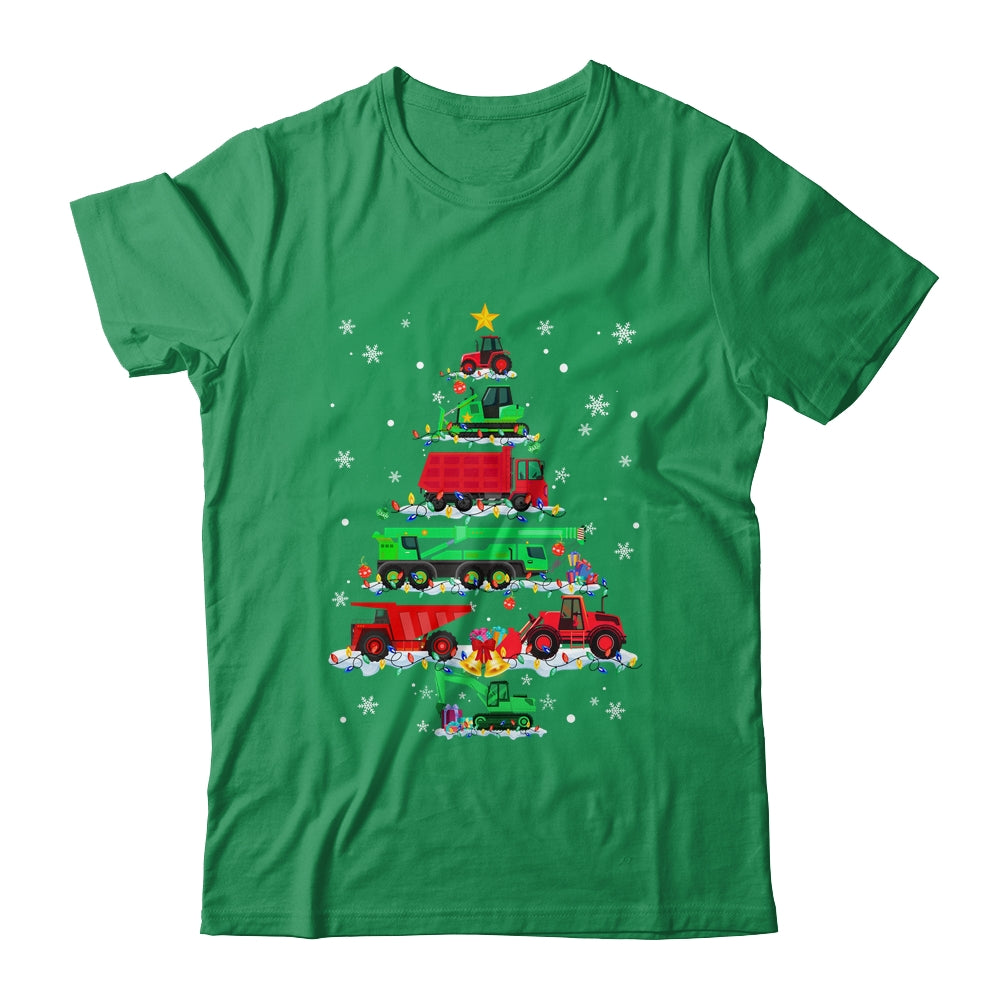 Construction Vehicle Excavator Christmas Tree Funny Xmas Shirt & Sweatshirt | siriusteestore