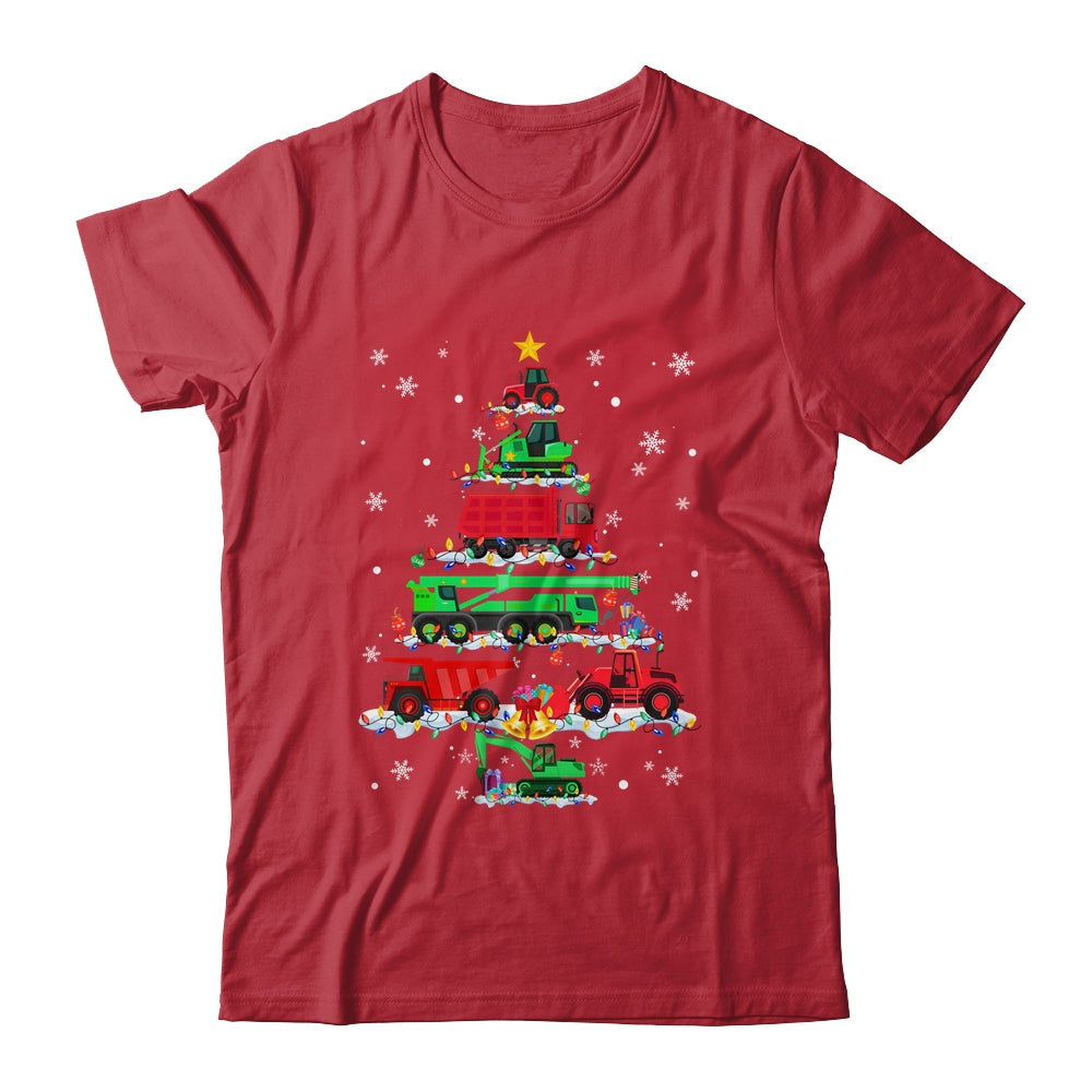 Construction Vehicle Excavator Christmas Tree Funny Xmas Shirt & Sweatshirt | siriusteestore