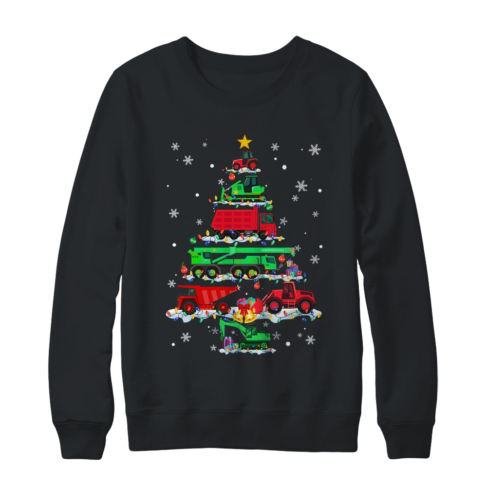 Construction Vehicle Excavator Christmas Tree Funny Xmas Shirt & Sweatshirt | siriusteestore