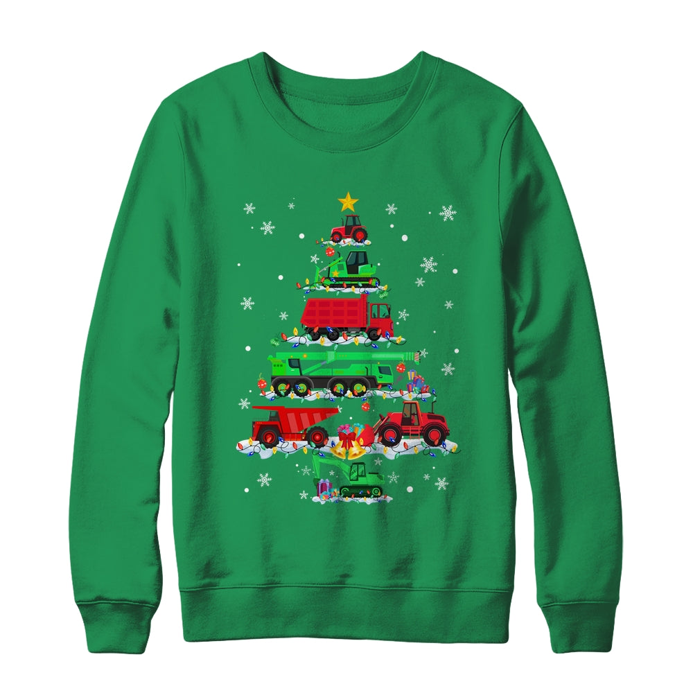 Construction Vehicle Excavator Christmas Tree Funny Xmas Shirt & Sweatshirt | siriusteestore