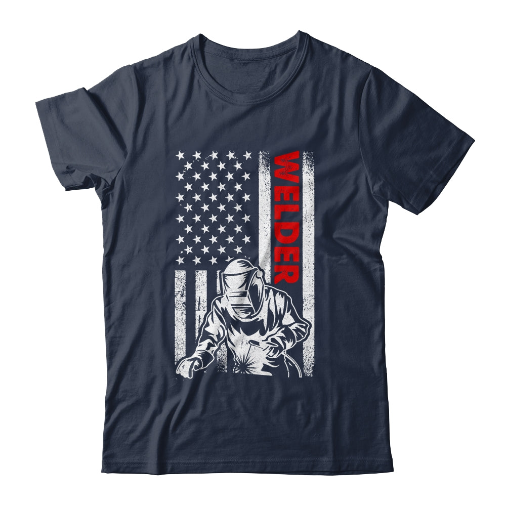Cool Welder Design For Men Welder Welding Metalwork Us Flag Shirt & Hoodie | siriusteestore