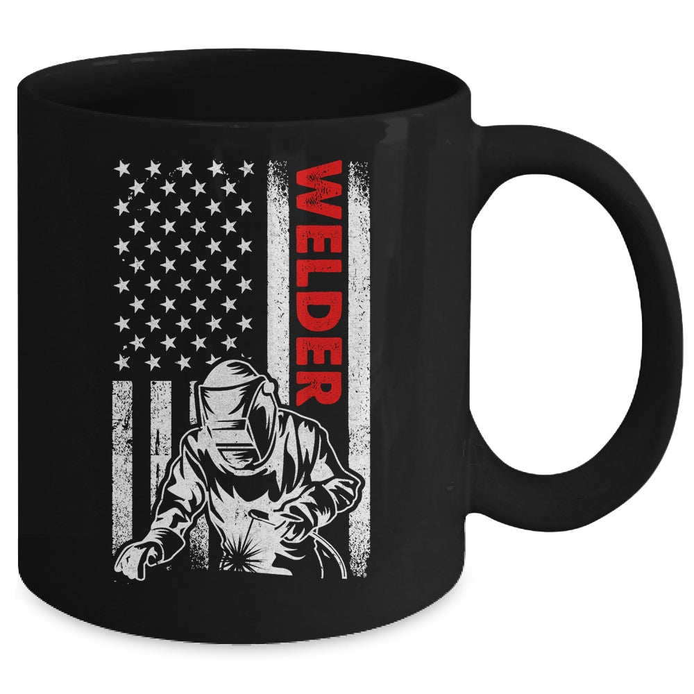 Cool Welder Design For Men Welder Welding Metalwork Us Flag Mug | siriusteestore