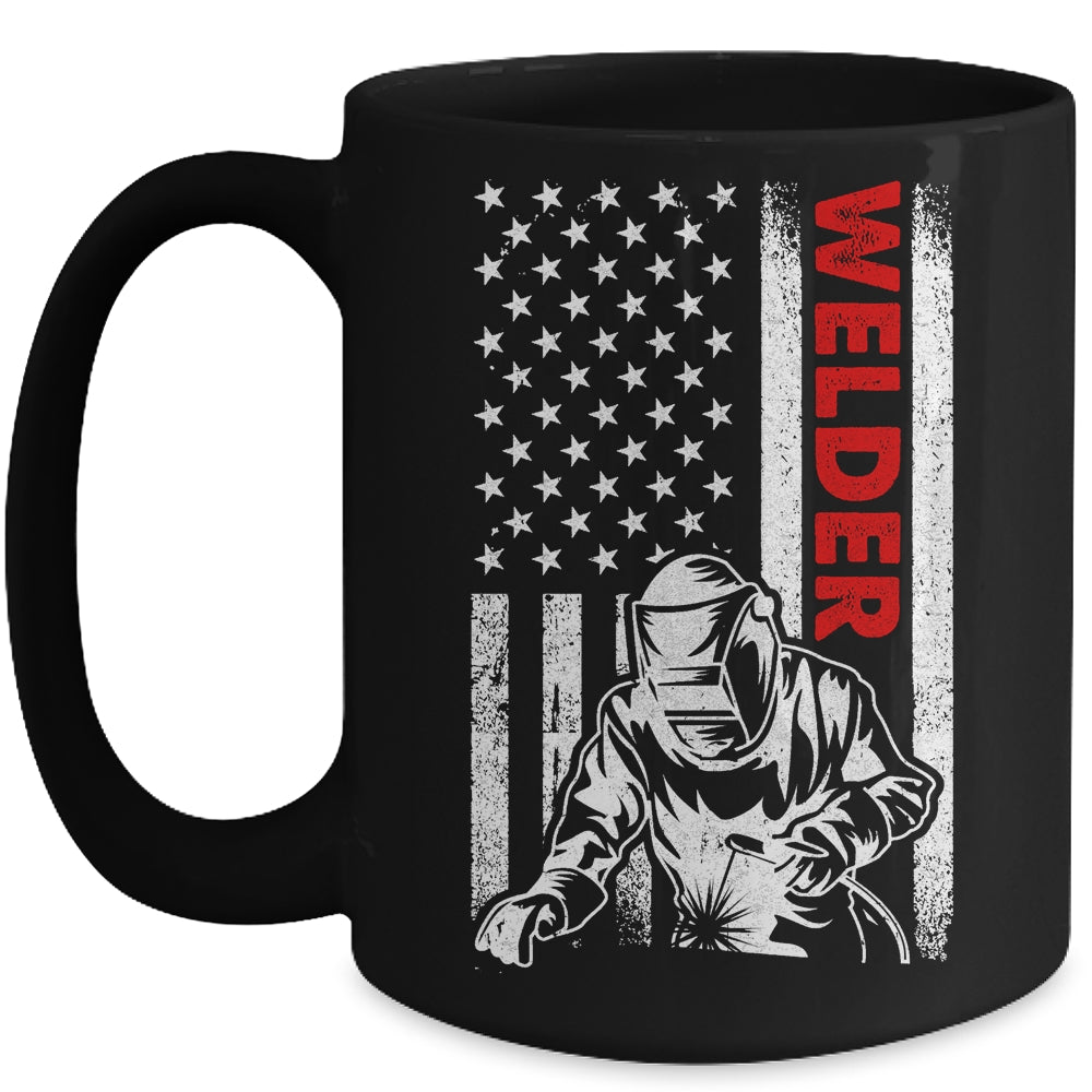 Cool Welder Design For Men Welder Welding Metalwork Us Flag Mug | siriusteestore