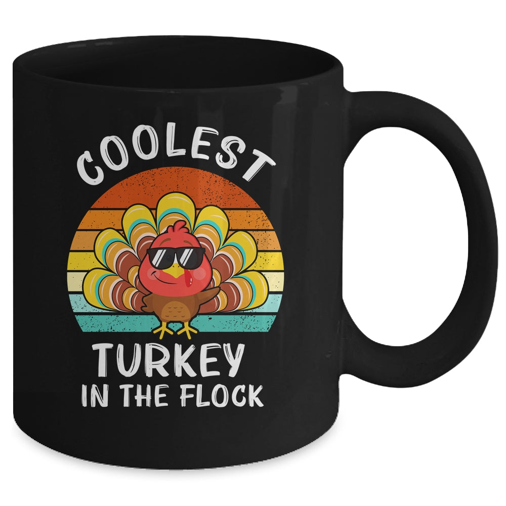 Coolest Turkey In The Flock Thanksgiving Boys Kids Mug | siriusteestore