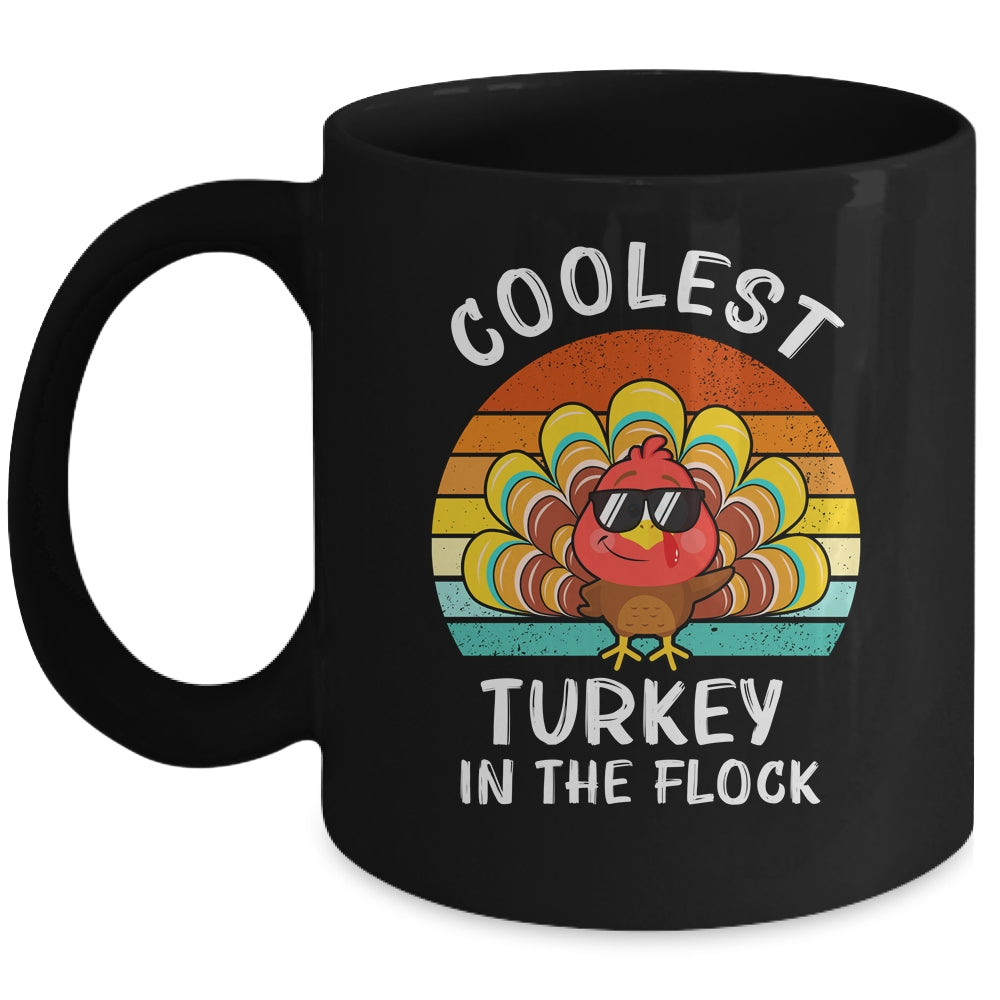 Coolest Turkey In The Flock Thanksgiving Boys Kids Mug | siriusteestore