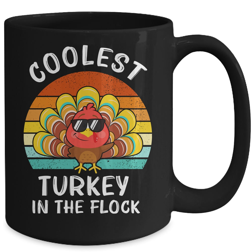 Coolest Turkey In The Flock Thanksgiving Boys Kids Mug | siriusteestore