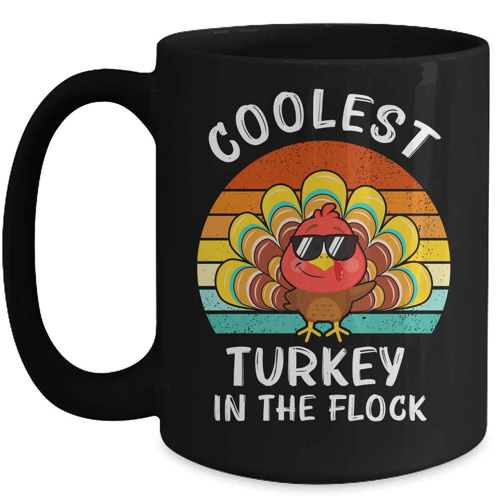 Coolest Turkey In The Flock Thanksgiving Boys Kids Mug | siriusteestore