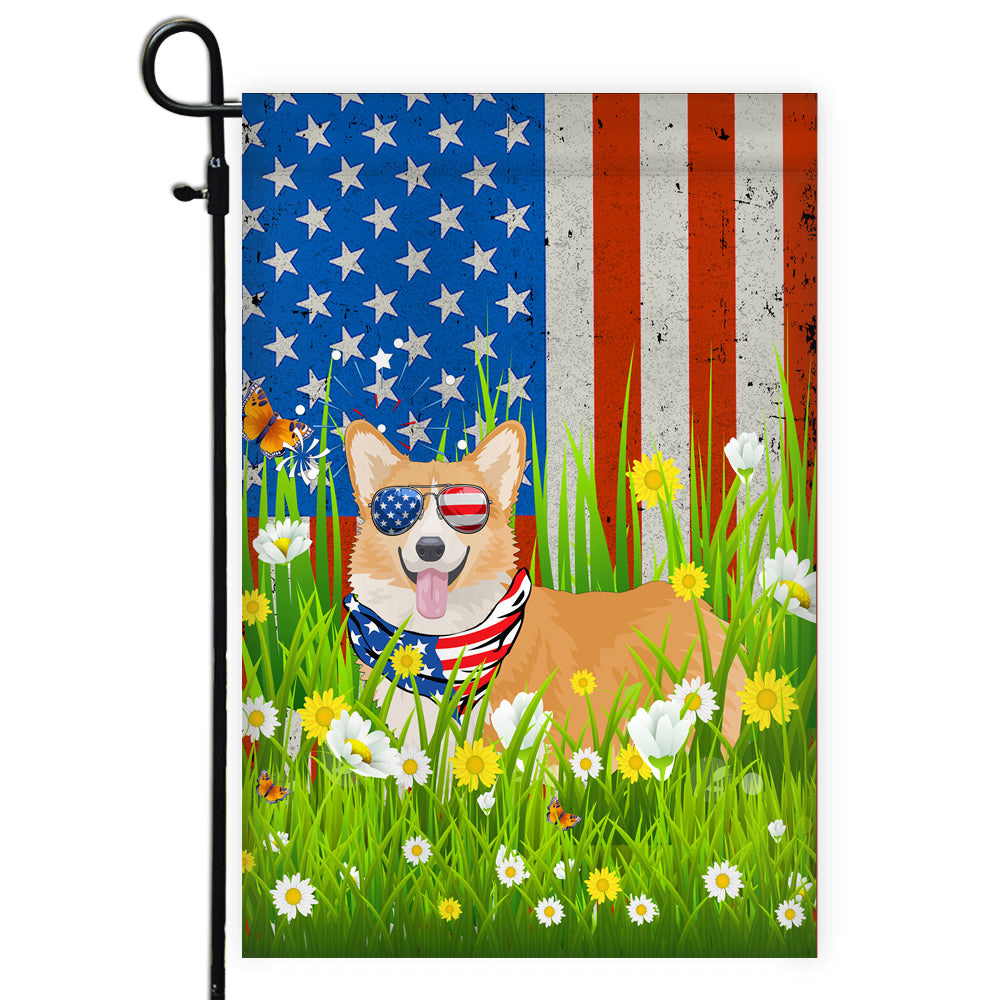 Corgi American USA Flag 4th of July Dog Lover On Independence Day | siriusteestore