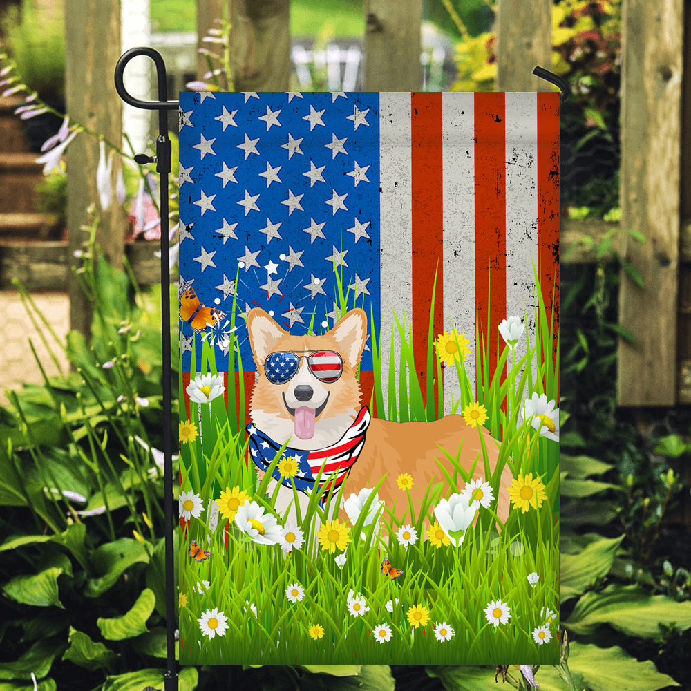Corgi American USA Flag 4th of July Dog Lover On Independence Day | siriusteestore