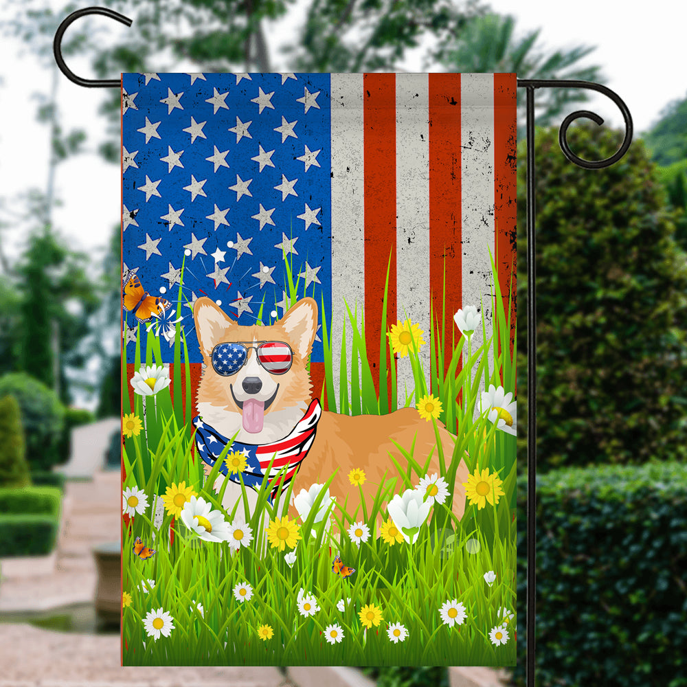 Corgi American USA Flag 4th of July Dog Lover On Independence Day | siriusteestore