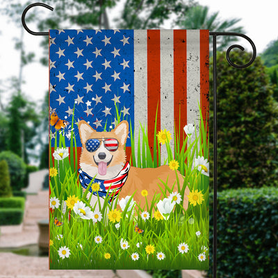 Corgi American USA Flag 4th of July Dog Lover On Independence Day | siriusteestore