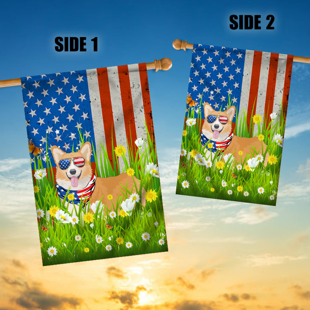 Corgi American USA Flag 4th of July Dog Lover On Independence Day | siriusteestore