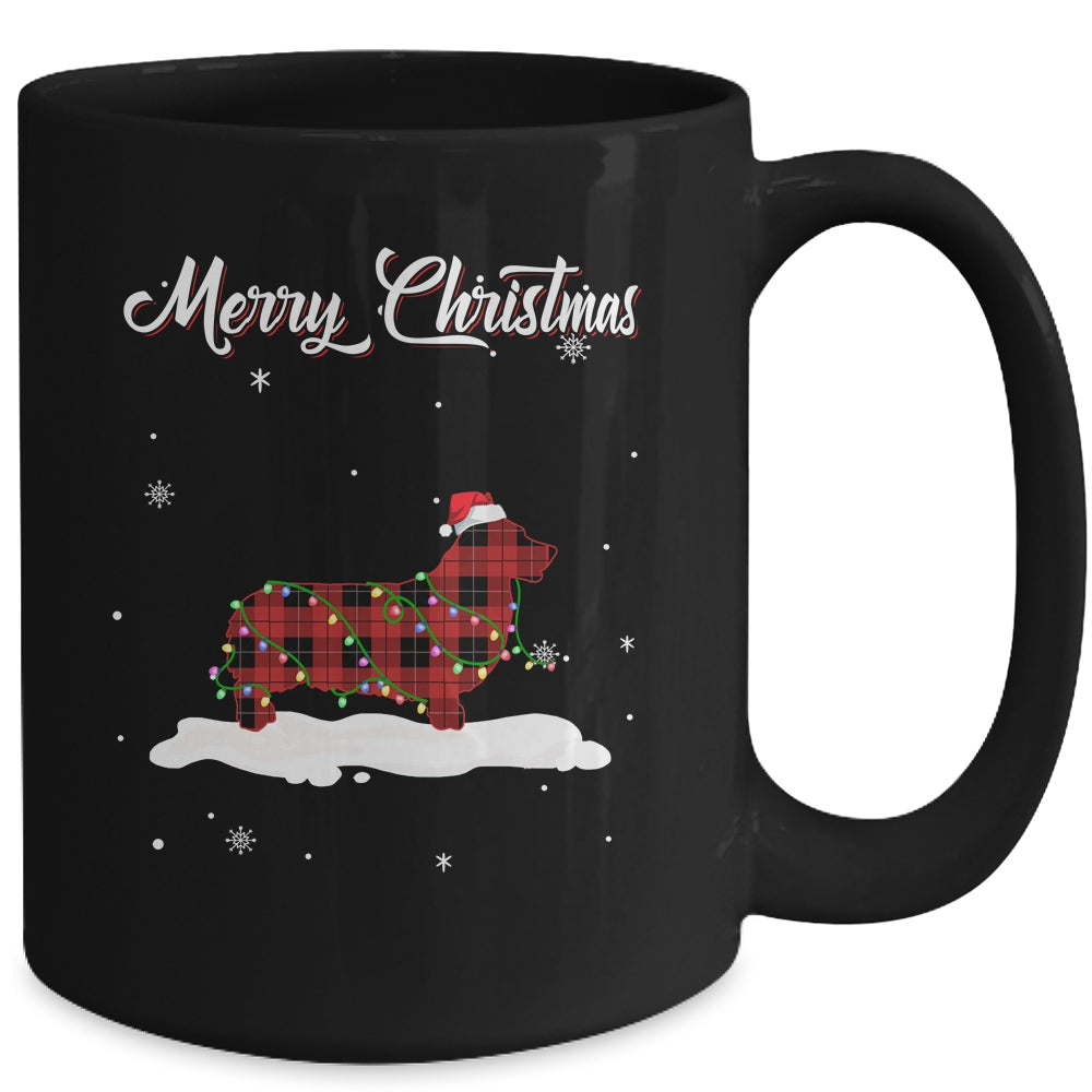 Corgi Christmas Red Plaid Dog Lover Pajama Family Gift Mug | siriusteestore