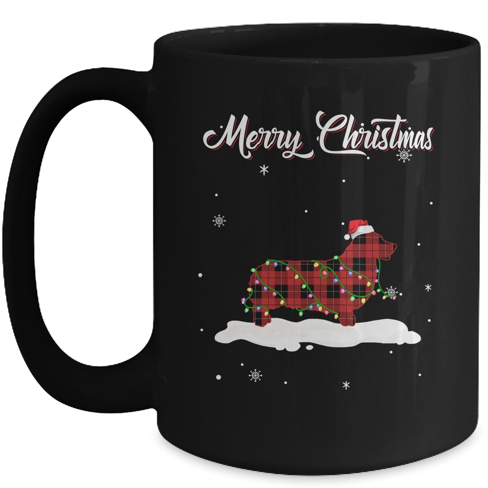 Corgi Christmas Red Plaid Dog Lover Pajama Family Gift Mug | siriusteestore