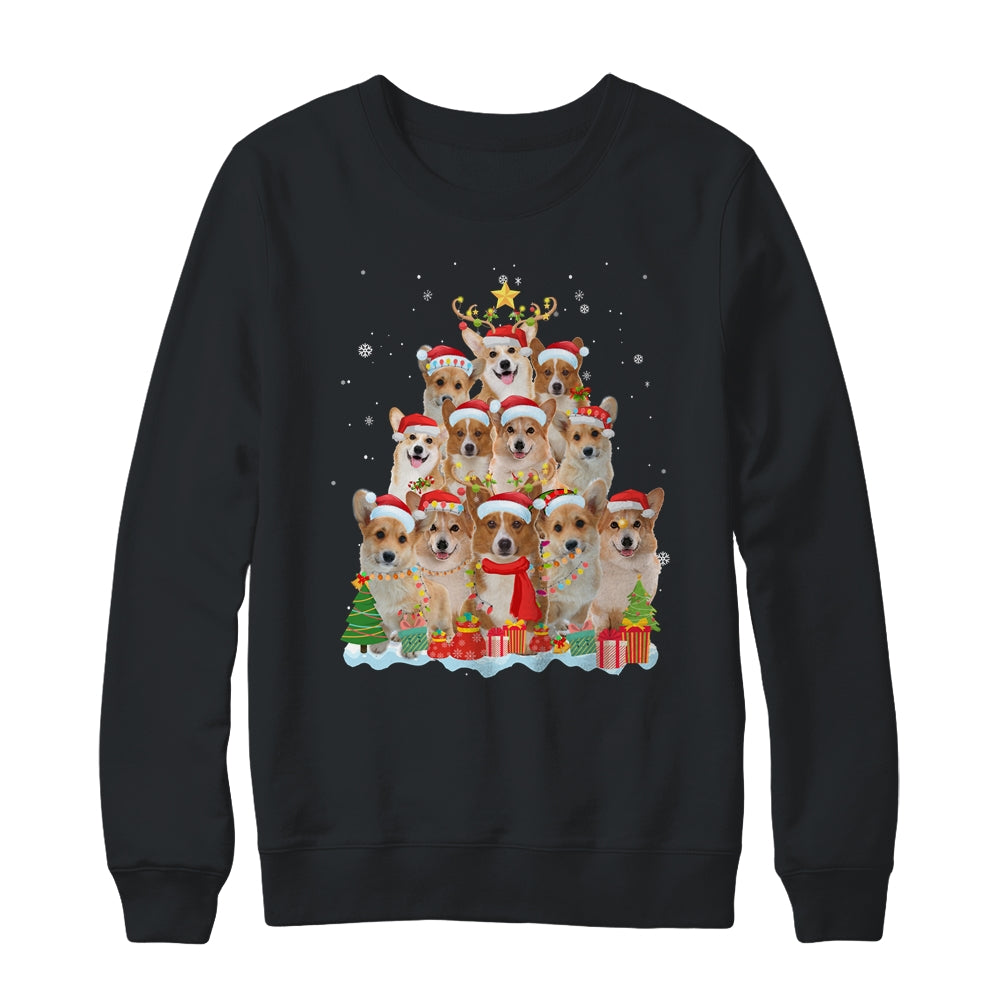 Corgi Christmas Tree Pajama Xmas Shirt & Sweatshirt | siriusteestore
