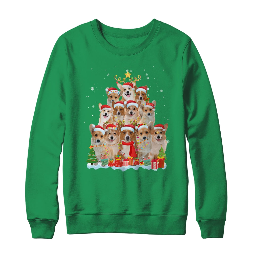 Corgi Christmas Tree Pajama Xmas Shirt & Sweatshirt | siriusteestore