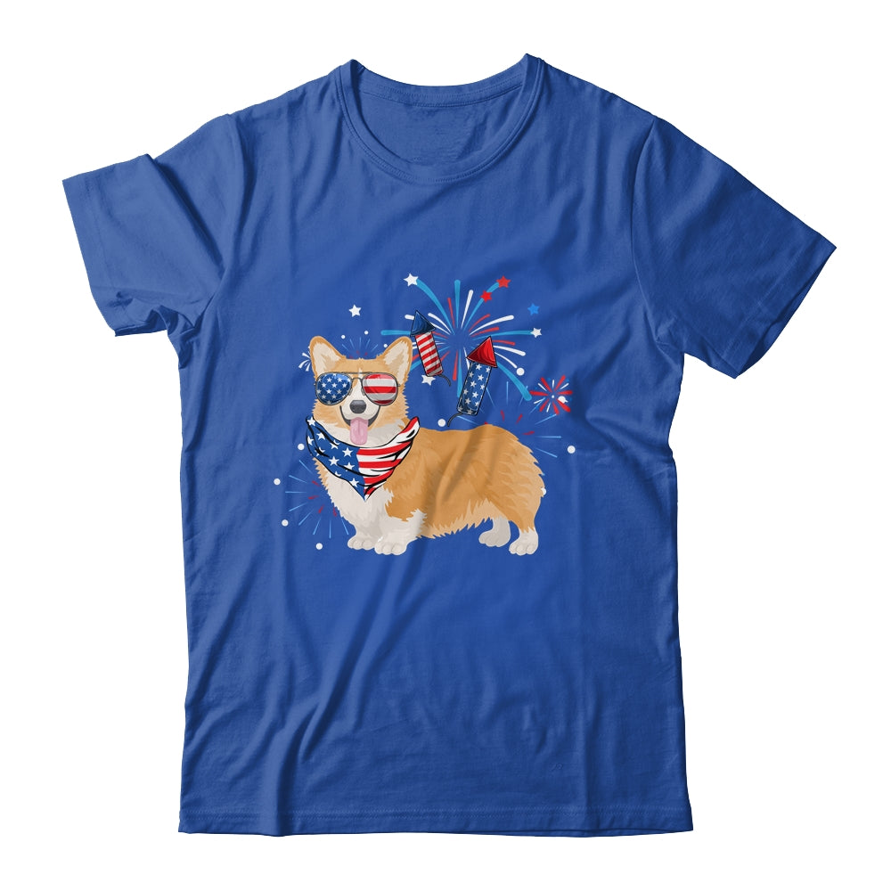 Corgi Dog American USA Flag 4th of July Men women Lover Shirt & Tank Top | siriusteestore