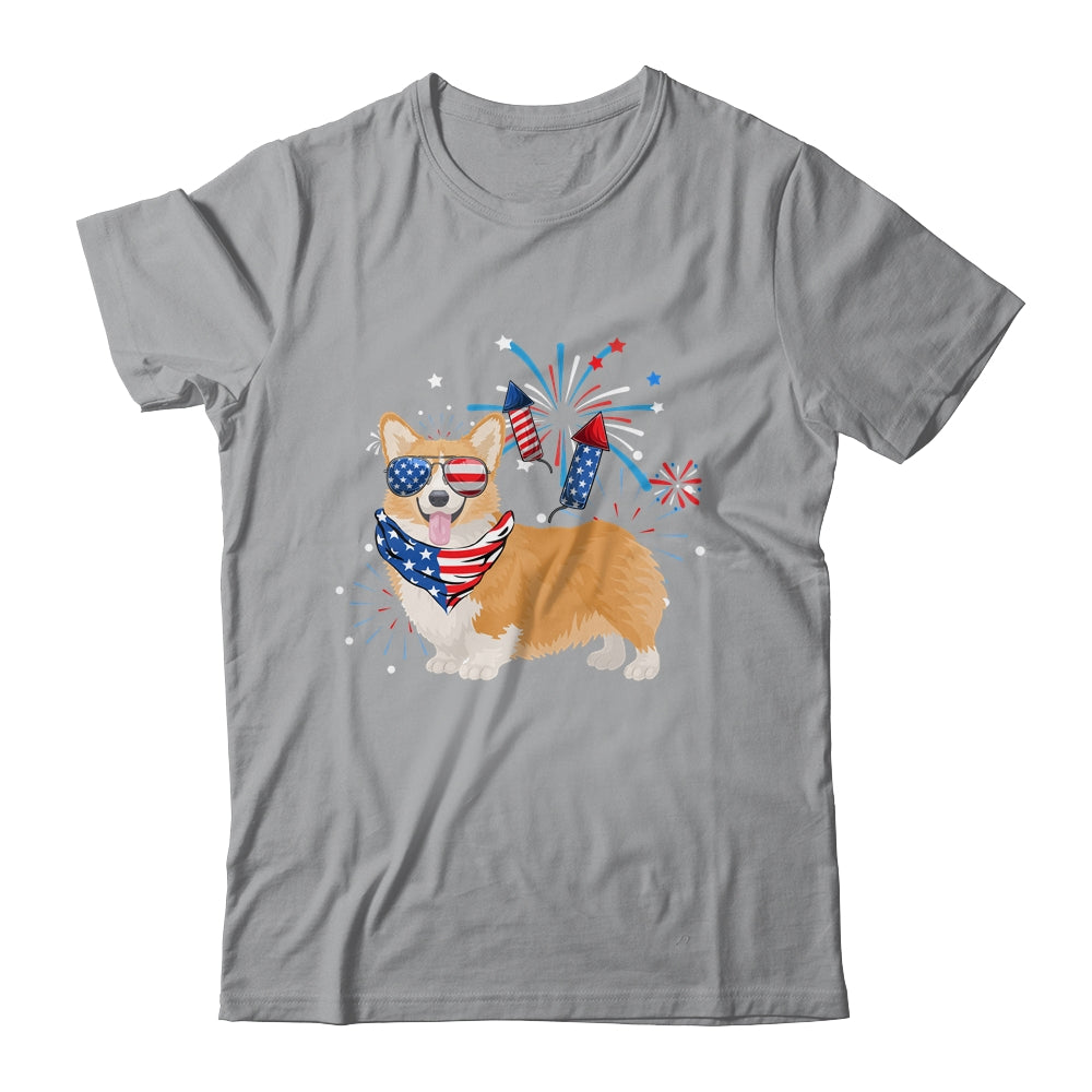 Corgi Dog American USA Flag 4th of July Men women Lover Shirt & Tank Top | siriusteestore
